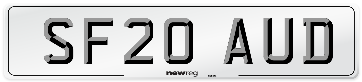 SF20 AUD Number Plate from New Reg